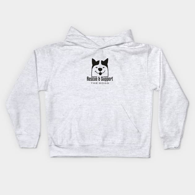 Rescue And Support Dogs Kids Hoodie by jampelabs